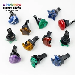 1pc Exquisite Natural Healing Stone Moon Star Heart Shape Carving Car Vent Chips Auto Car Interior Accessories Crystal Gift