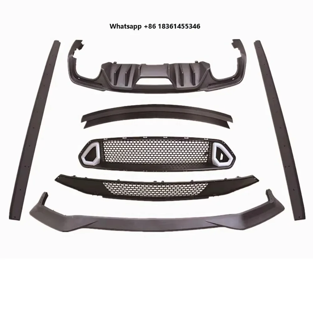 

For Mustang 2018 Modified Front Rear Lip Shovel Side Skirt Grille Bottom Grill Tail Wing