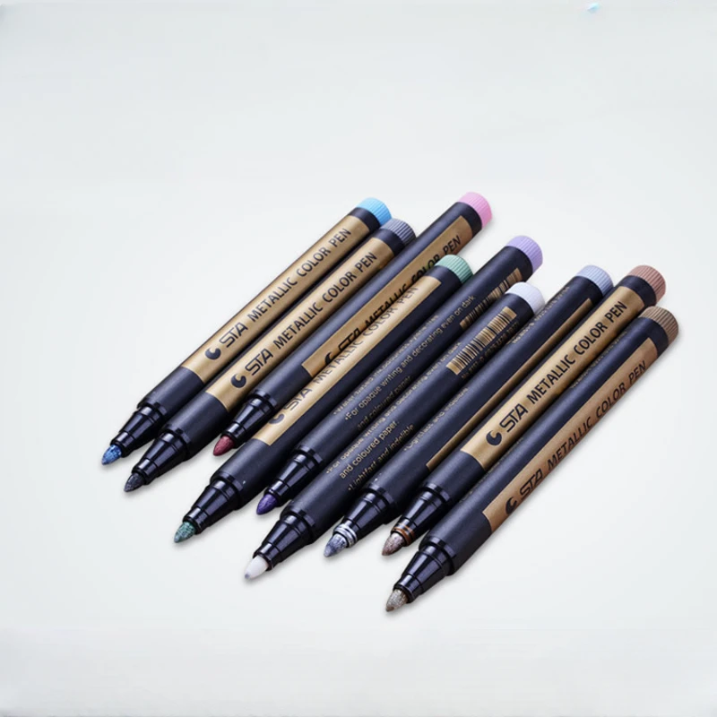 10 Color Metal Marker Pen, Water-based Ink, Painting Graffiti Special Color Pen, Durable and Non Fading DIY Photo Album Pen