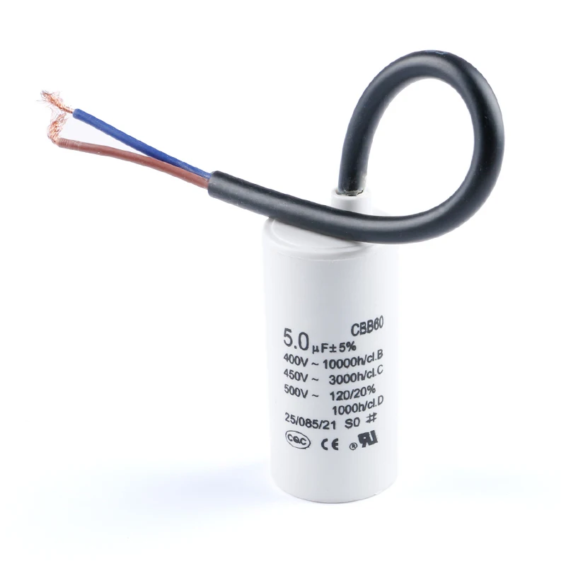 CBB60 startup capacitor 2/4/5/8/10/12/15/20/80UF water pump spin drying washing machine capacitor