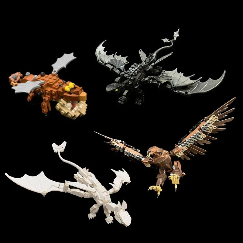 Ring Movie Model MOC Building Bricks Fierce Eagle Flying Dragon Modular Technology Gifts Holiday Assemble Children Toys Suit