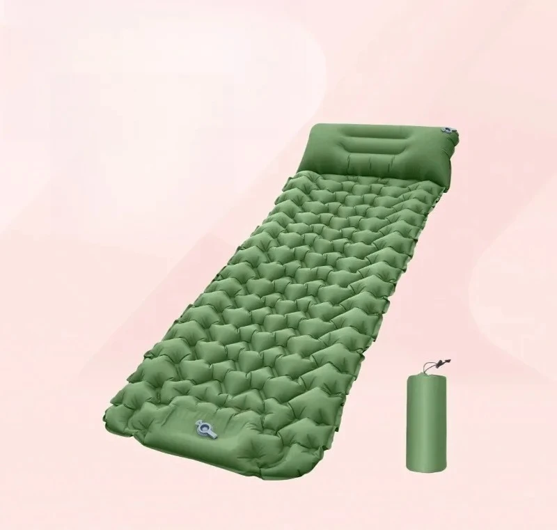 Portable Inflatable Mattress Built‑in Foot Pump Camping Travel Outdoor Sleeping Gear