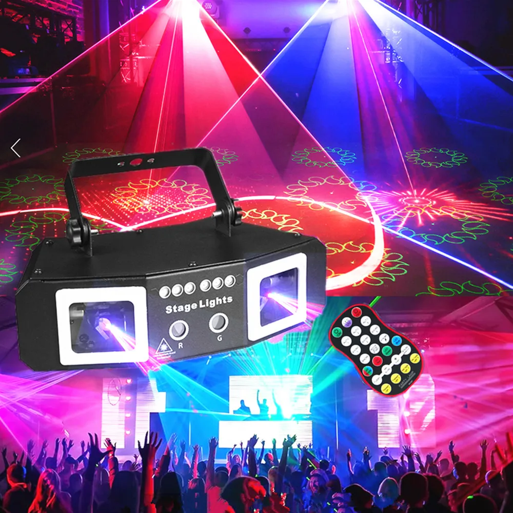 Party lights DJ disco strobe light pattern beam projection lamp DMX sound activation remote control atmosphere lamp