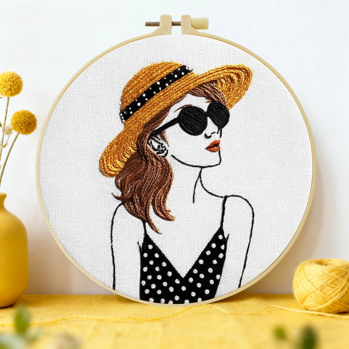 1 Stück 20X20CM/15X15CM 7,87/6,3 Zoll Stickerei-Starter-Kit DIY-Kit Heimdekoration, Minimalistische Schönheit, Stickerei-Set – Detail 4