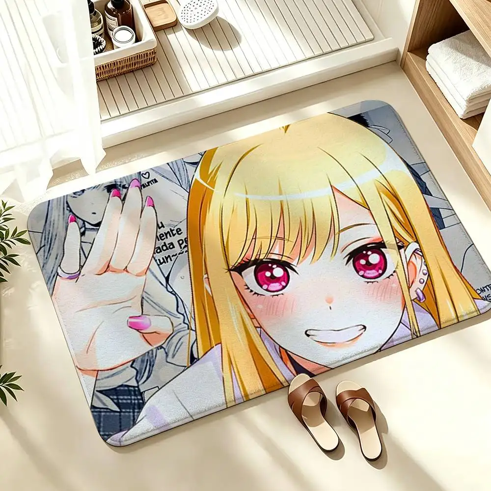 My D-Dress Up D-Darling M-Marin Kitagawa  Soft Absorbent Decorative Floor Mat for Bathroom Entryway Living Room