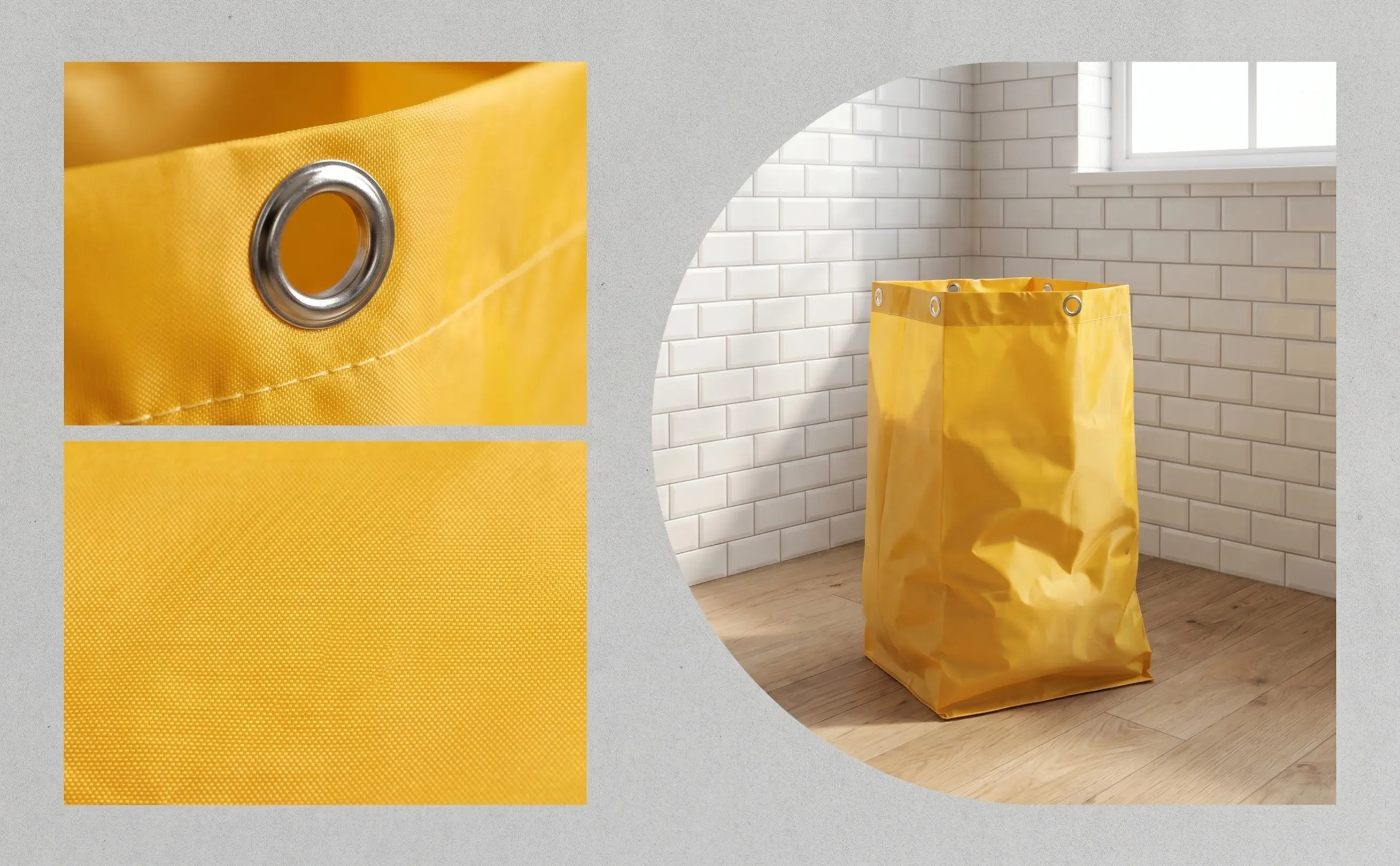 Housekeeping Cart Bag Heavy Duty Replacement Laundry Organizer with 6 Metal Hanging Holes for Hotel Trolley