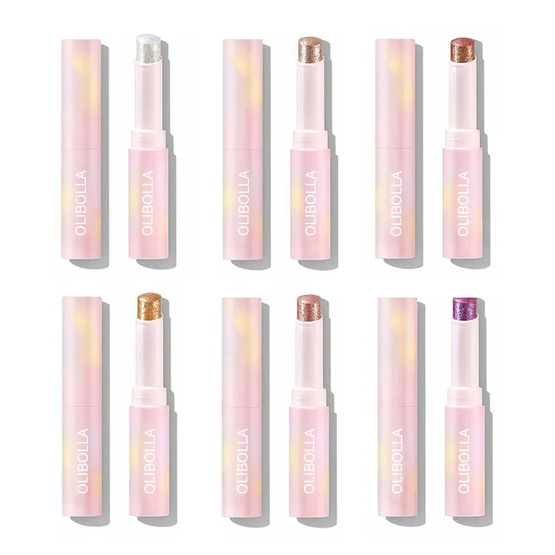 Destaque sombra de olho de longa duração hit cristal geléia sombra de olho de alto brilho super brilhante multi-cor sombra de olho destaque vara