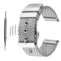 18mm 20mm 22mm 24mm Universal Milanese Watchband Watch Band Mesh Thickened 0.1 Line Stainless Steel Strap Wrist Belt Bracelet