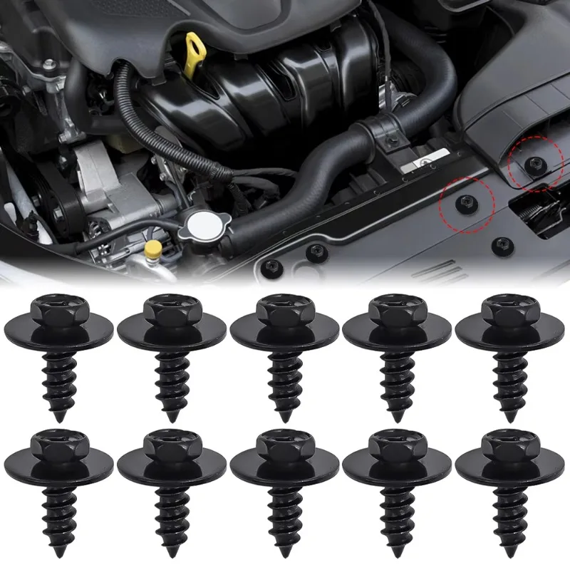 10pcs Auto Fastener Car Clips Screw Bolt Retainer Fender Liner Under Cover Screw for BMW 07147129160 Push Pin Clips