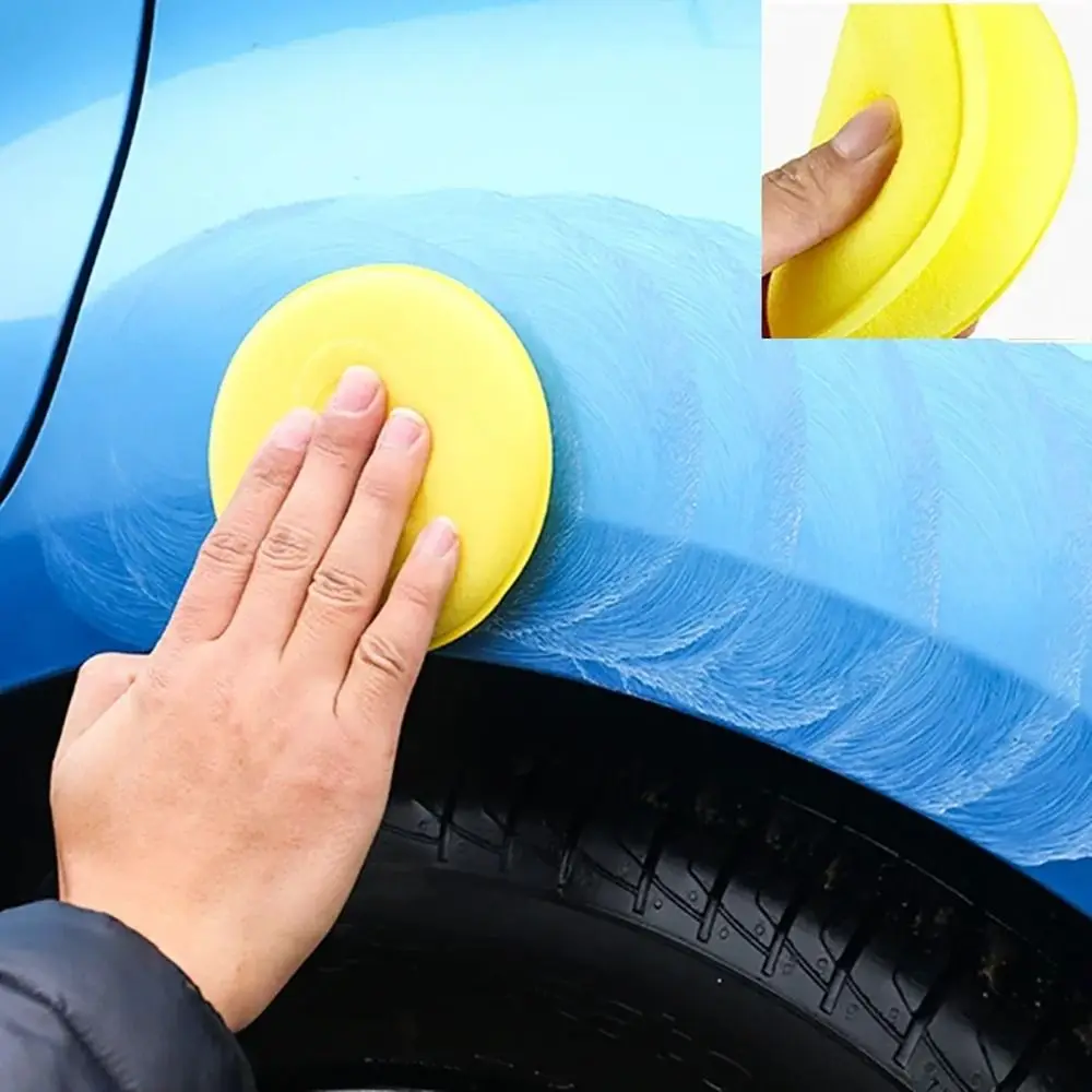 10Pcs Durable Round Polish Sponges High Density 10cm Foam Applicator Pads Auto Cleaning Accessories Clean Washer
