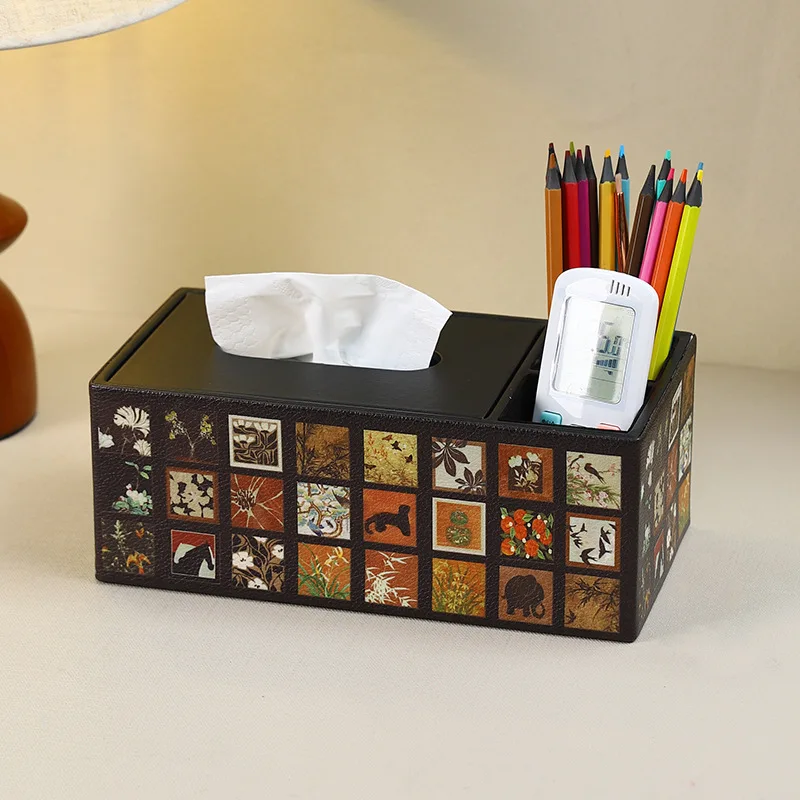 

Коробка для салфеток в средневековом стиле, креативная ретро многофункциональная кожаная коробка для салфеток, товары для дома, украшение для кабинета, гостиной