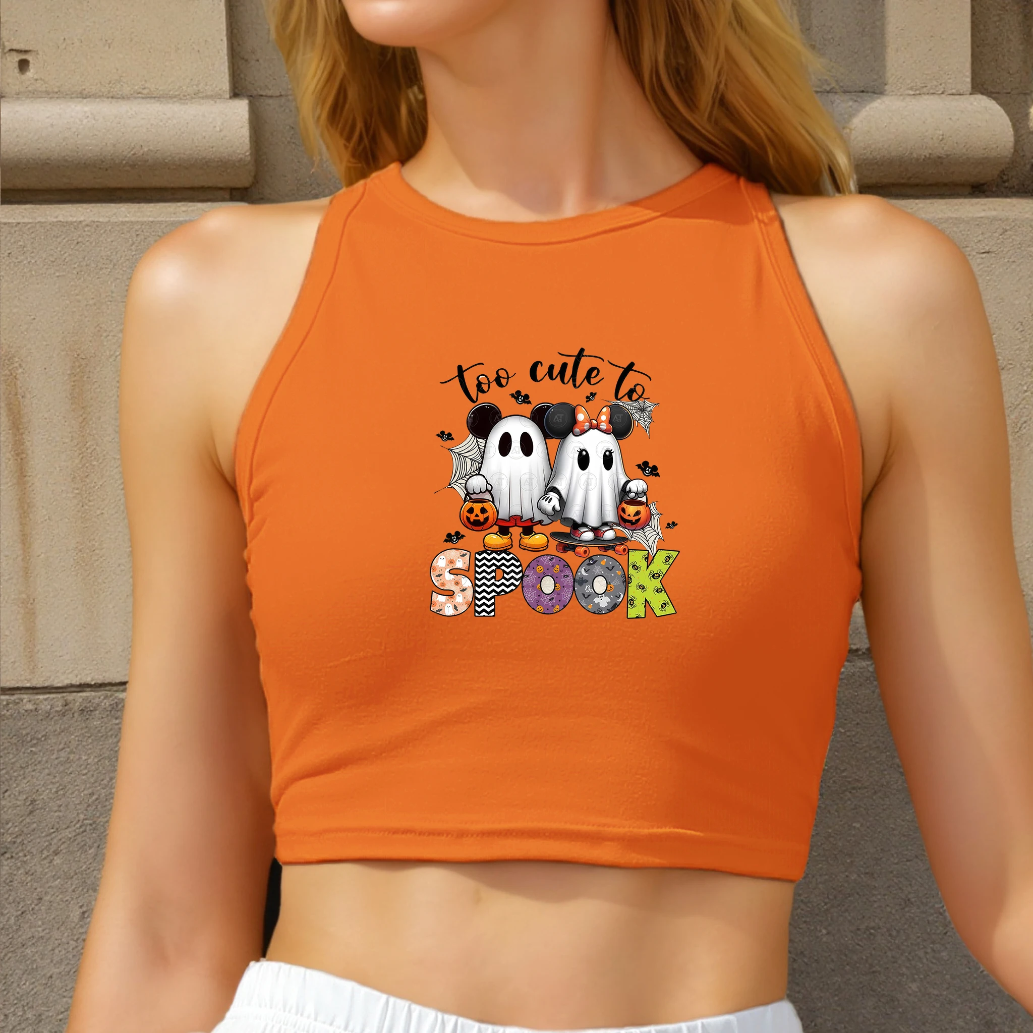 

Corset Sleeveless Clothing Disney Halloween Woman Tees Pumpkin Cartoon Female Printed T Shirt Y2k Custom Clothes Tanks Camis
