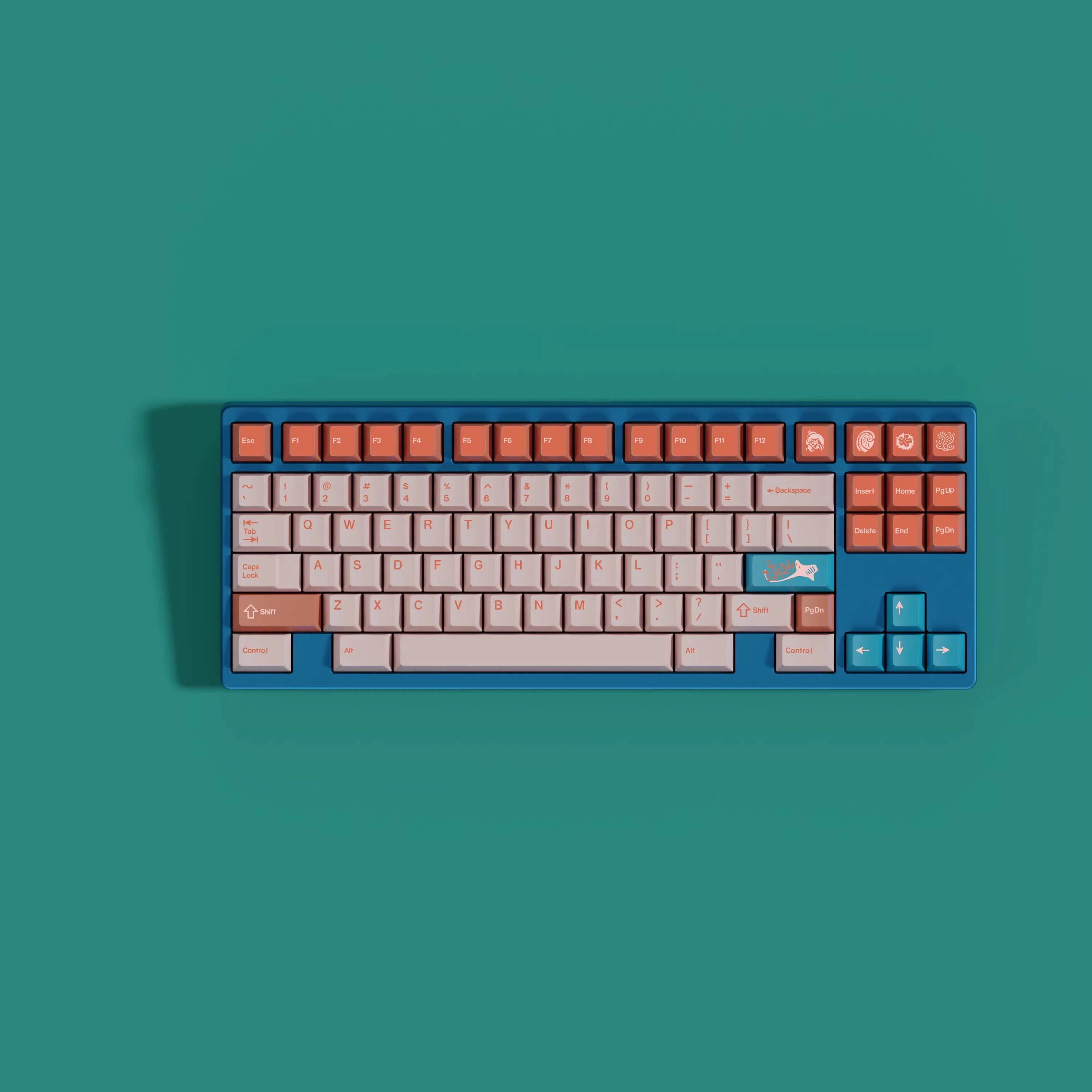 1 Set KKB The Great Barrier Reef Keycaps PBT 5 Sides Dye Subbed Key Caps Cherry Profile Keycap With Split Spacebar For MX Switch
