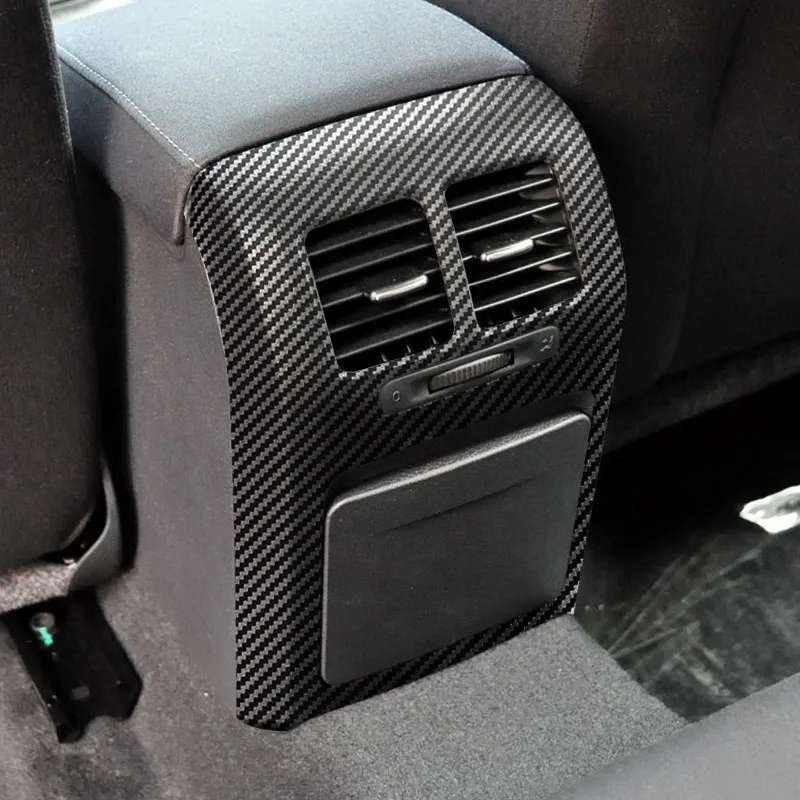 For VW Golf 6 MK6 VI 2008 - 2013 ABS Carbon Fiber Car Central Console Armrest Box Rear Air Outlet Frame Cover Trim Accessories