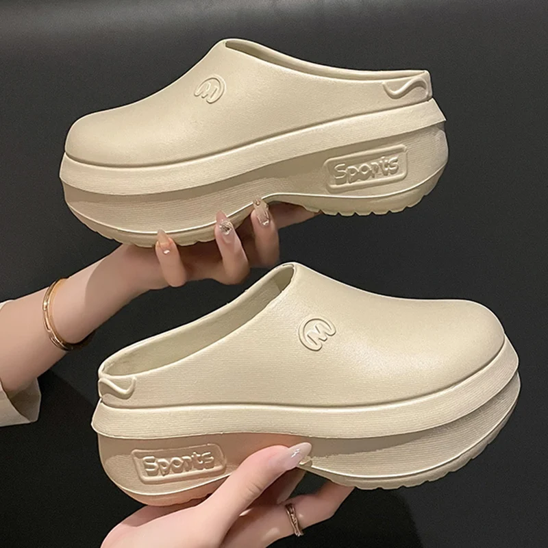 Summer Women Sandals Platform Garden Shoes Personalized Design Sandal Vacation Beach Slippers Non-slip EVA Indoor Home Shoes