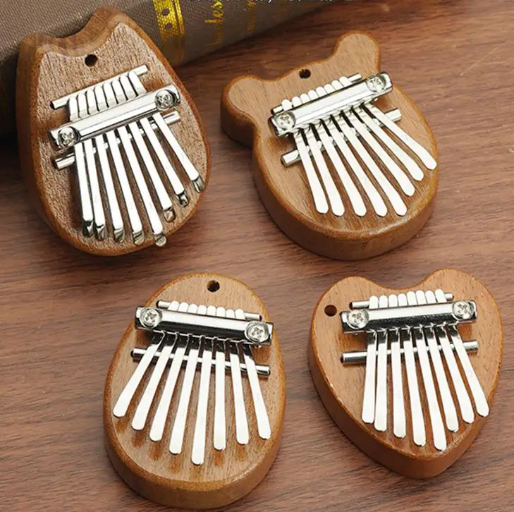 Mini Kalimba de madera de 8 teclas, Piano de pulgar exquisito de alta calidad, Marimba Musical, buenos accesorios portátiles, colgante de regalo