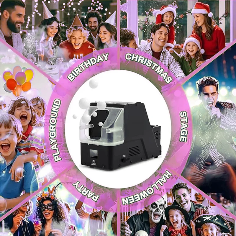 ماكينة فقاعات الضباب الأوتوماتيكية 3 أوضاع قوية في ماكينة واحدة لحفلات الزفاف وحفلات عيد الميلاد والهالوين هدية ألعاب الأطفال #6