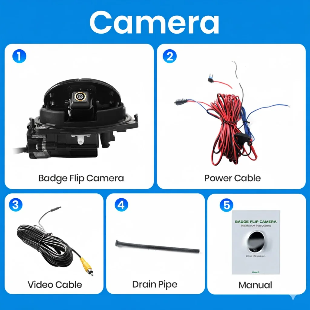 Junsun embleem omkeerbaar logo achteruitrijcamera 1080P 170 °   HD AHD voor VW Passat B6 B7 B8 Golf 6 Beetle Polo CC EOS Android