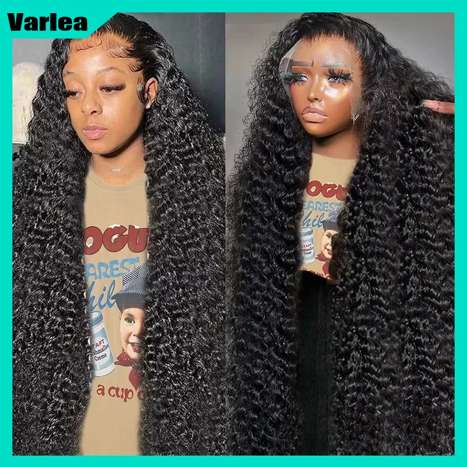 Varlea 200% Density 40 Inch Deep Curly 13x6 Hd Lace Frontal Wig Water Wave Lace Front Wig 13x4 Black Wig Human Hair For Women