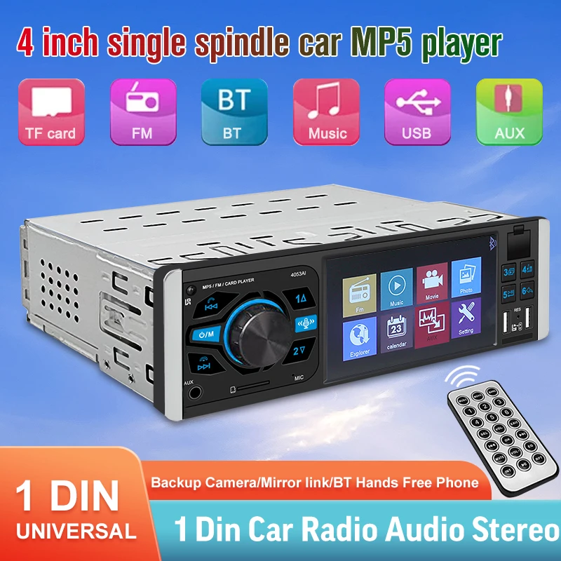 Universal 1 Din 4 inch Car Radio GPS Navigation WIFI Bluetooth FM TF Car MP5 Player Mirorr Link With Back-up Camera Car Stereo