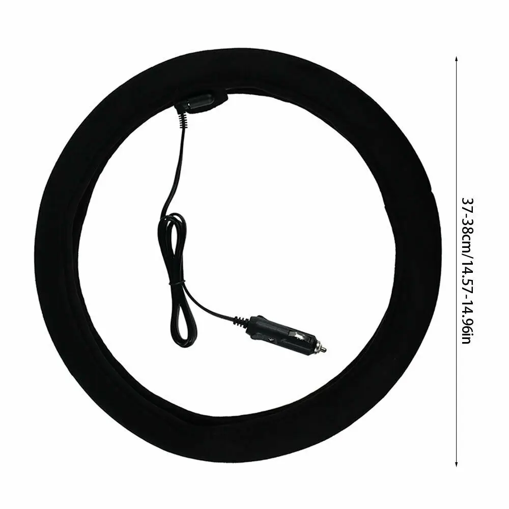 

12V Warm Car Steering Wheel Cover Gearshift Handbrake Cover Heating Gearshift Protector Universal Car Lighter Charger Heater