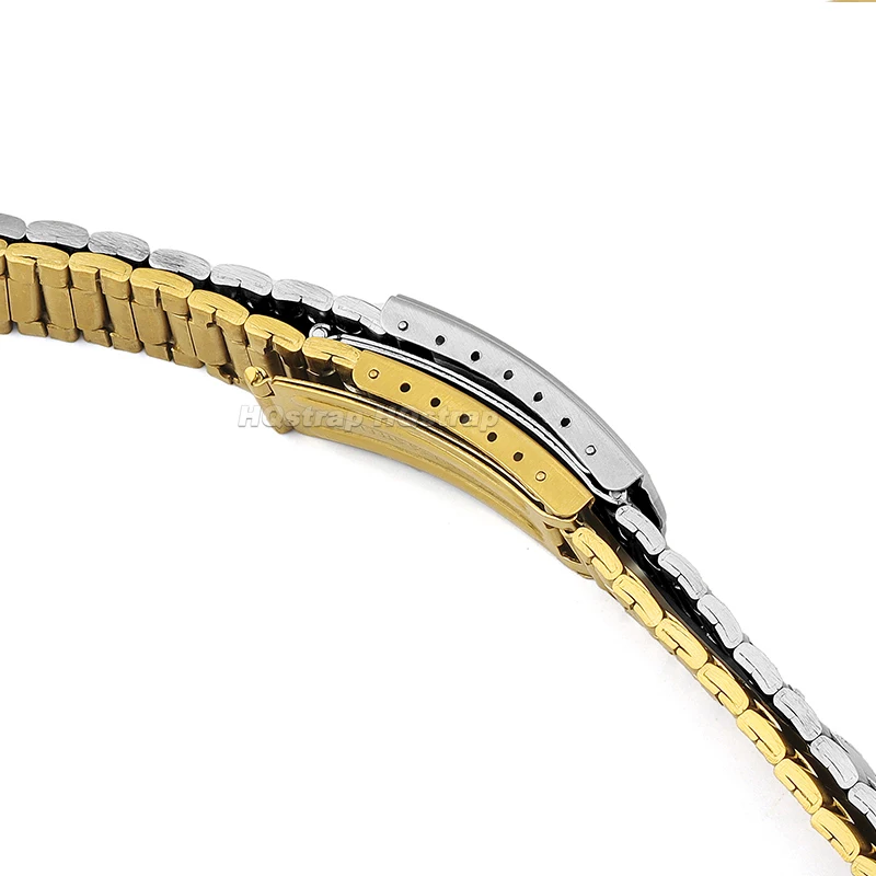 Correa Universal de acero inoxidable, pulsera de Metal con hebilla plegable, repuesto de boca plana, 12mm, 14mm, 18mm y 20mm