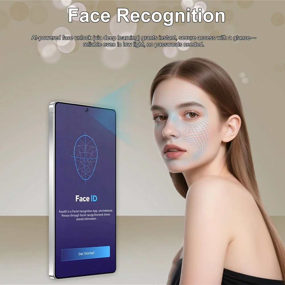 K-Touch 5G Smartphone für S26 Ultra, 7,3-Zoll-Vollanzeige, Handy mit 7800-mAh-Akku, 48-MP-Kamera, 22 GB + 2 TB Speicher, Gesichtserkennung, entsperrt, 5G, Dual-SIM, Android 15, Mobiltelefone mit FM-Radio und GPS. – Detail 12
