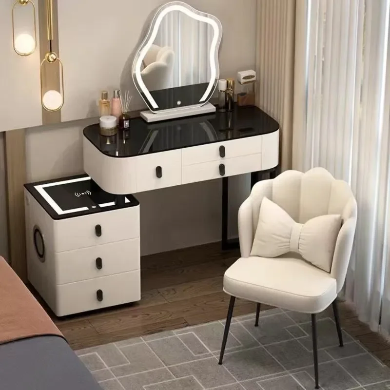 for Dresser Bedroom Solid Wood Smart Home Multifunctional Makeup Table Light Luxury Simple Comfortable