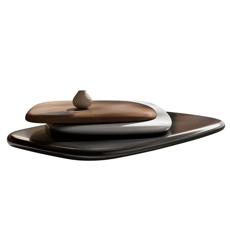 The Three-story Wooden Coffee Table Can Be Turned Tea Table for Living Room Center Table