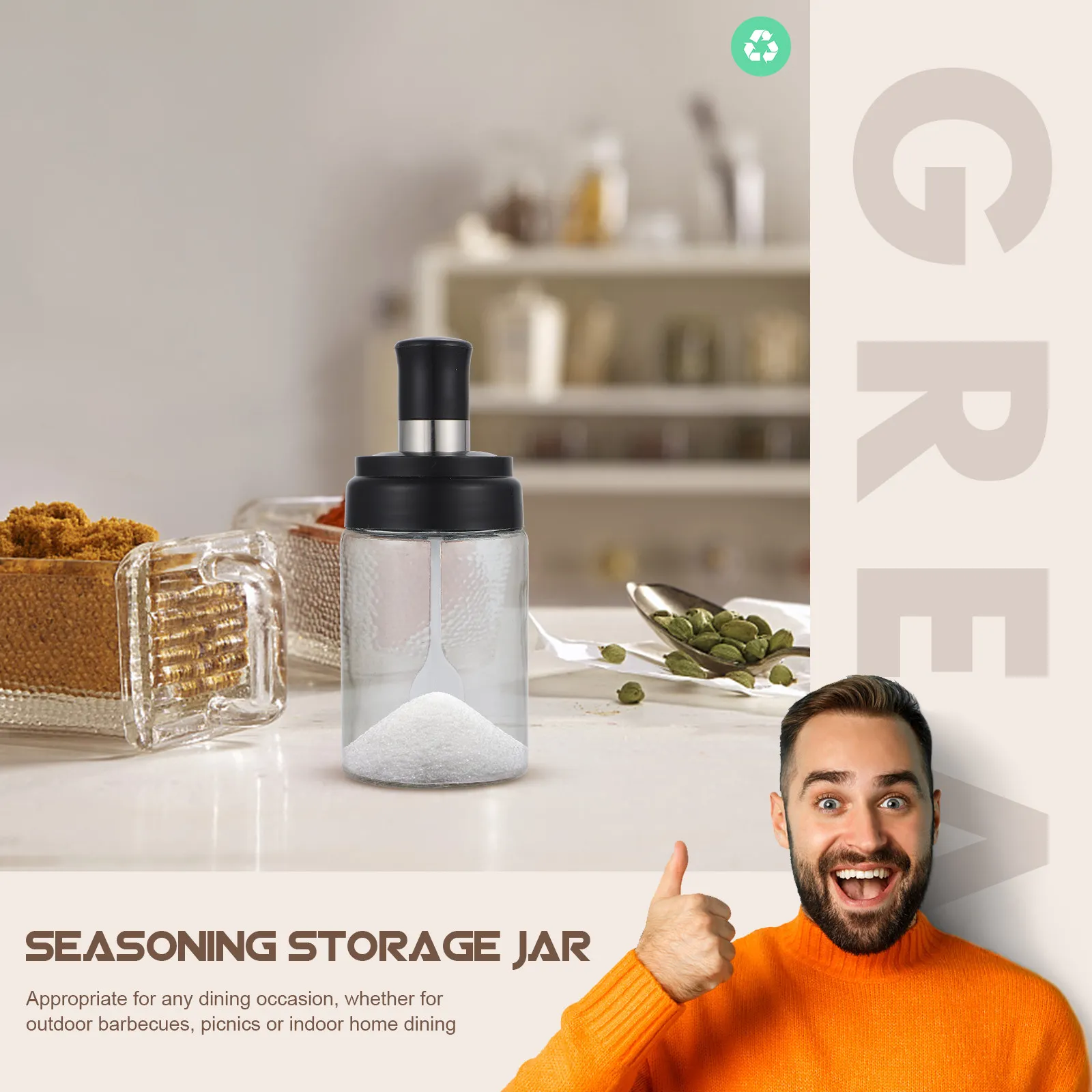 

Набор из 4 банок для специй с крышками-ложками, влагонепроницаемые емкости для приправ и масла с кисточкой для приготовления пищи, барбекю, пикника