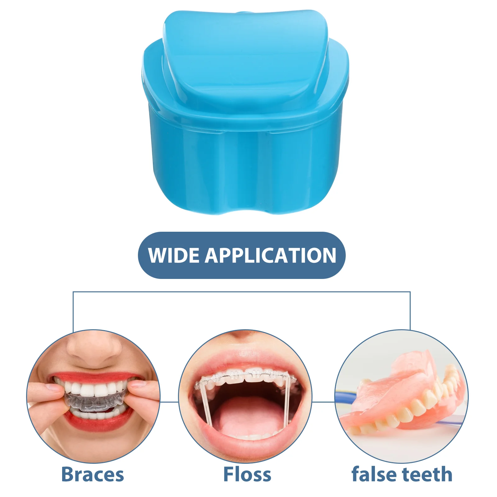 Suporte para estojo de dentes falsos para viagem de detergente para limpeza