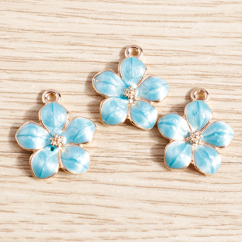 Tusember 10 Stück niedliche Emaille-Anhänger mit Sakura-Blumen für Tropfenohrringe, Armbänder, Halsketten, DIY-Schmuckherstellung – Detail 18