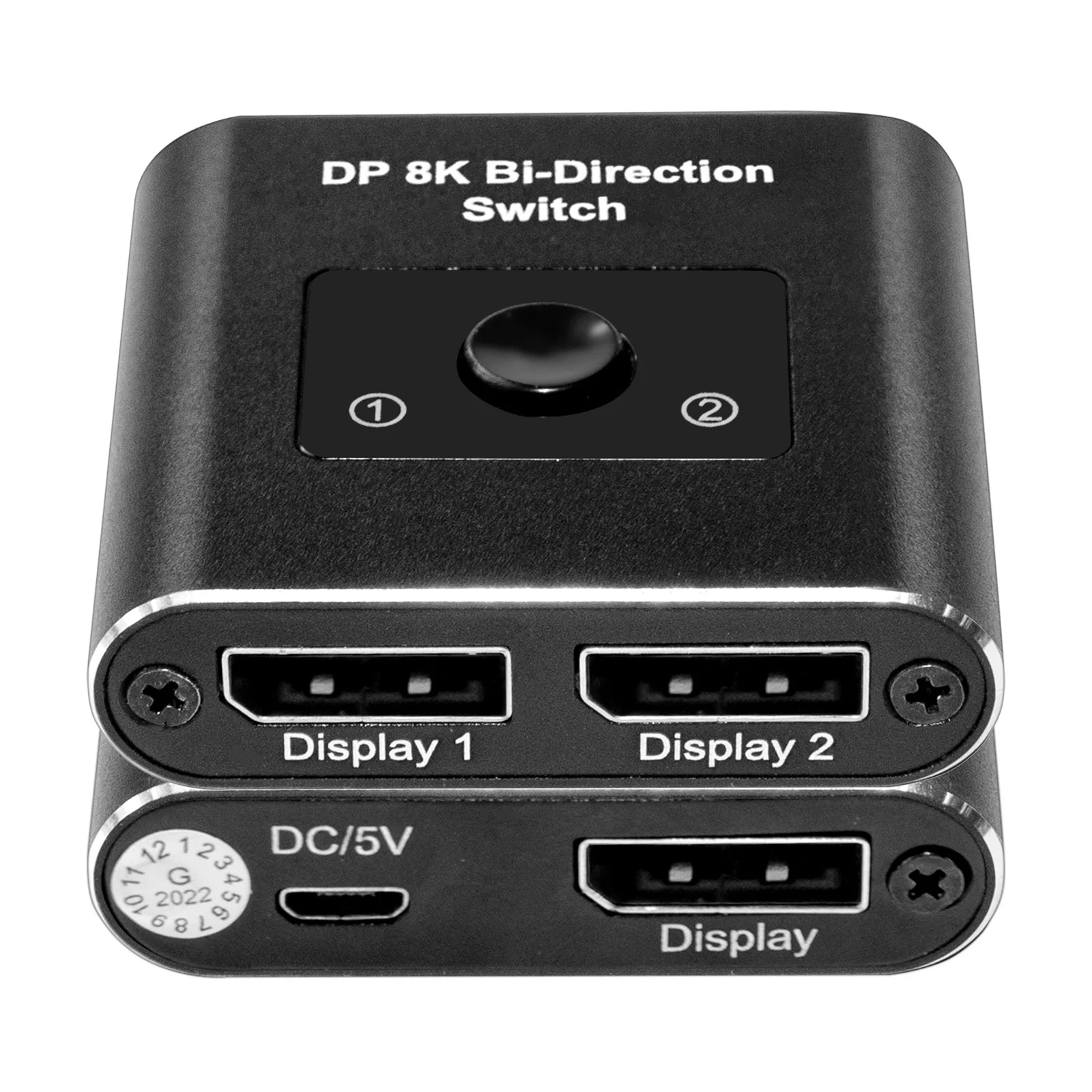 Displayport Splitter for Dual Monitors,8K Displayport Switch 2 in 1 Out,Displayport Splitter 1 in 2 Out,Compatible with Laptops