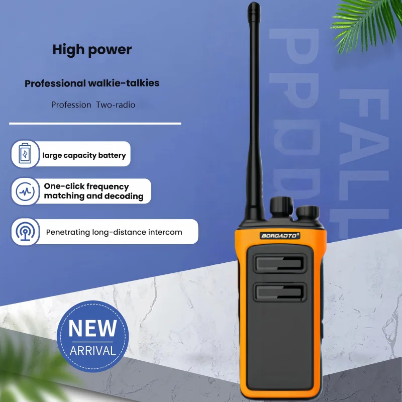 10W High Power Walkie Talkie 2PCS Rechargeable UHF Long Range Two Way Radio VOX Handsfree Portable Slim for Hiking Climbing