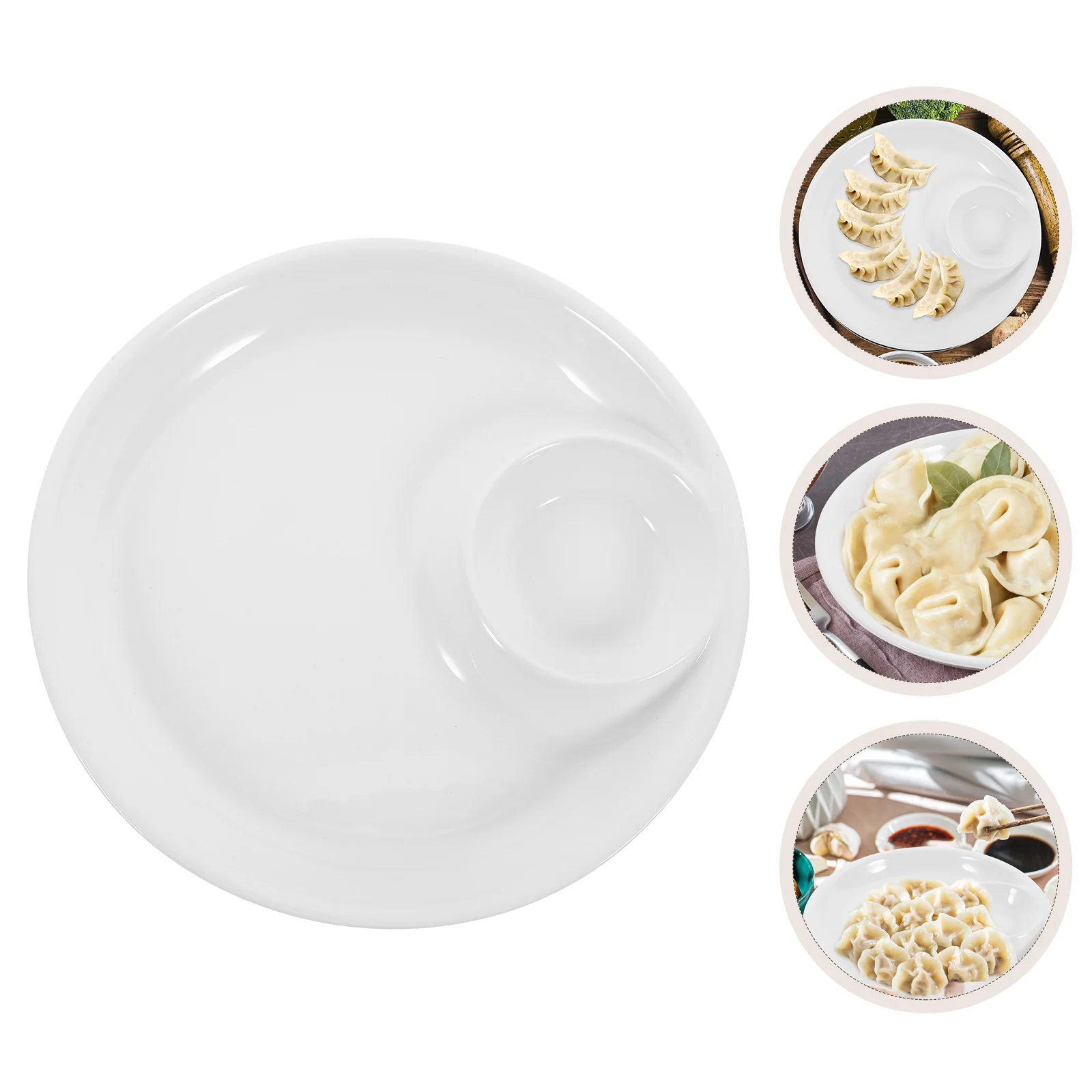 

Divided Soup Sandwich Plate Premium Ceramic Multi Functional for Home Restaurant Kitchen Breakfast Soup Bowl Snacks