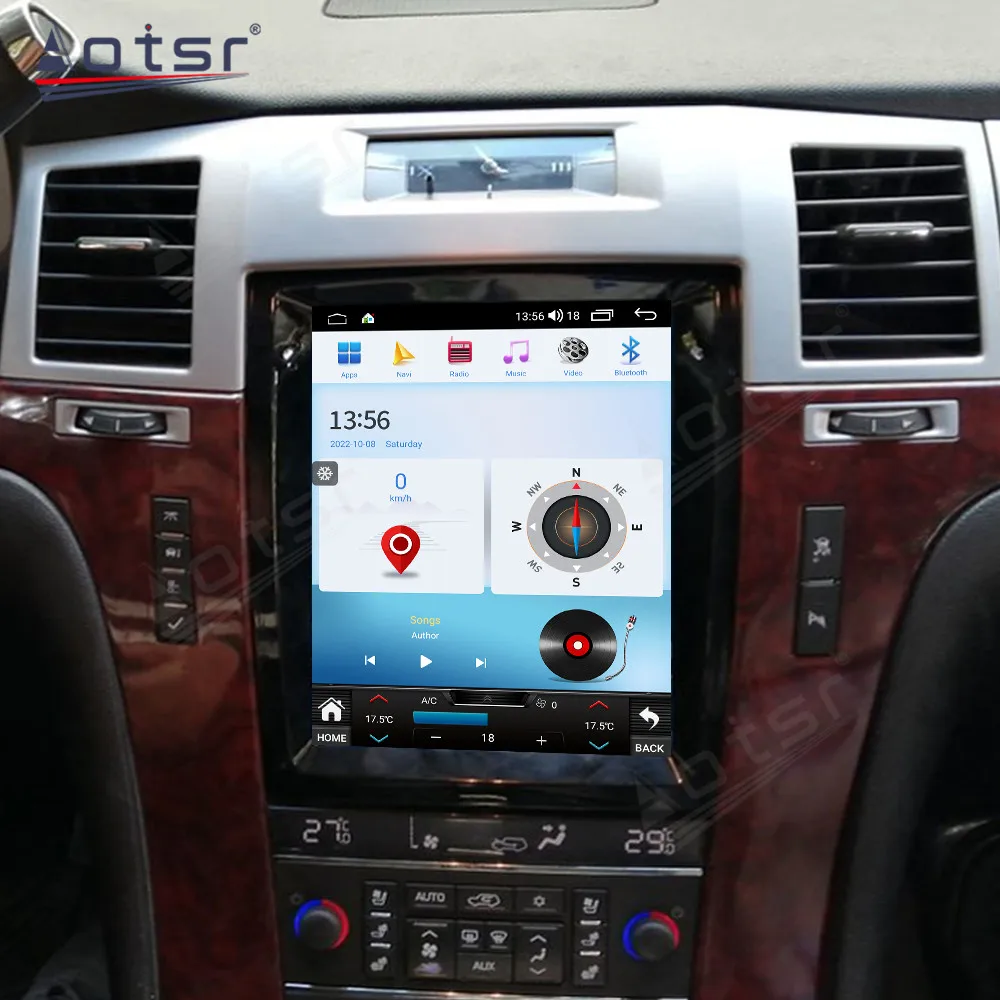 Vertical Car Multimedia Automotive Player For Cadillac Escalade 2007~2012 Android Auto Carplay GPS Navigati Car Radio Head unit