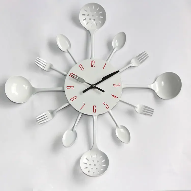 Clock Fashion Kitchen Iron Wall Clock Silent Creative Living Room Decoration Watch Wall Clock