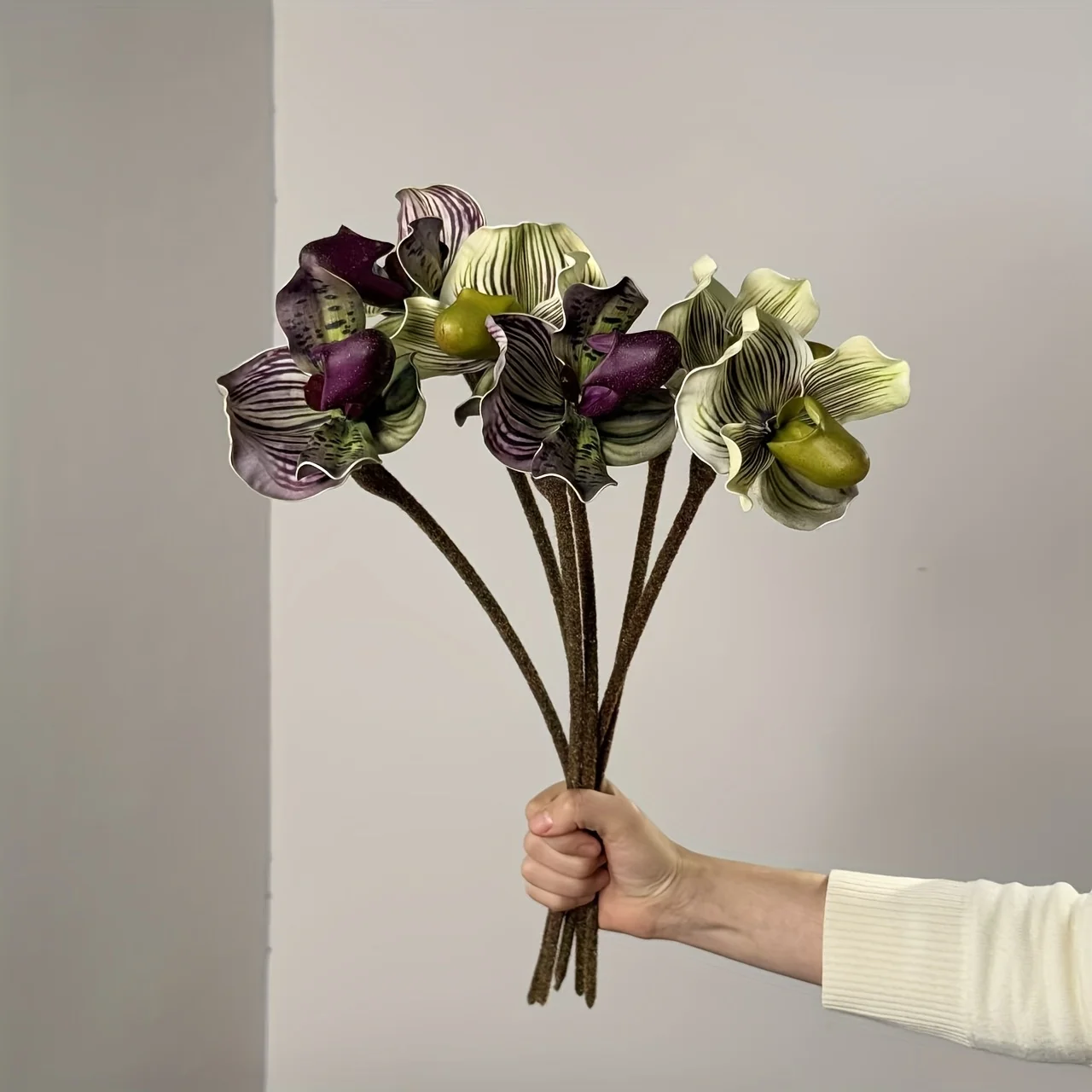 2 Piezas de Flores Artificiales - Ramas de Orquídea Phalaenopsis - Altura 19. Phalaenopsis Impresa en 3D de 7 Pulgadas (50 cm) con Textura Eva, Flores Decorativas para Arreglos, Flores Artificiales para Fotografía de Bodas, Phalaenopsis de Silicona, Decor