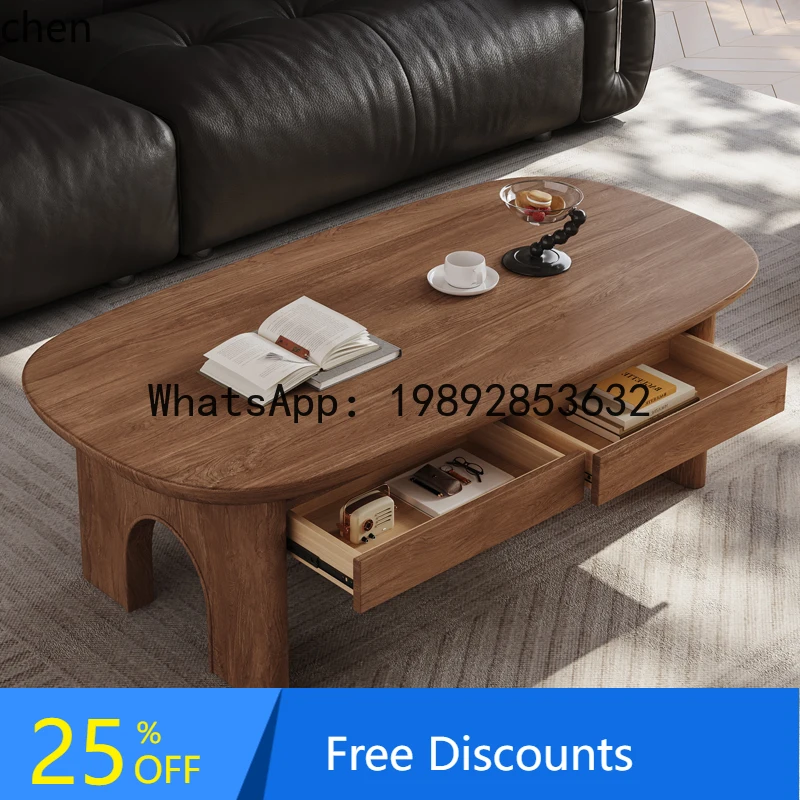 

H1 living room home high-end coffee table small apartment medieval retro style storage tea table