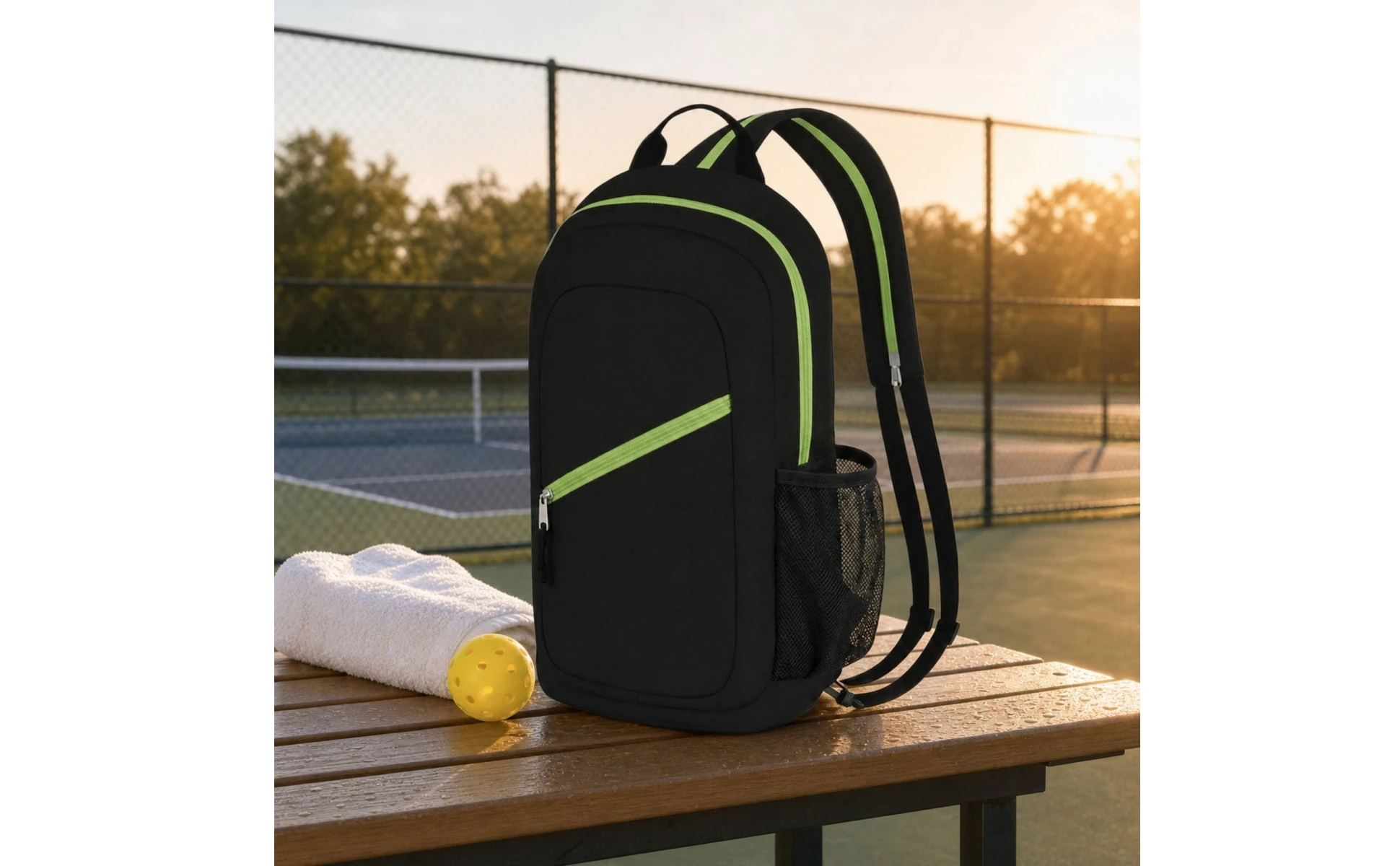 Pickleball Backpack Slim Pickleball Bag Backpack with Water Bottle Holder Compact for Outdoor Training
