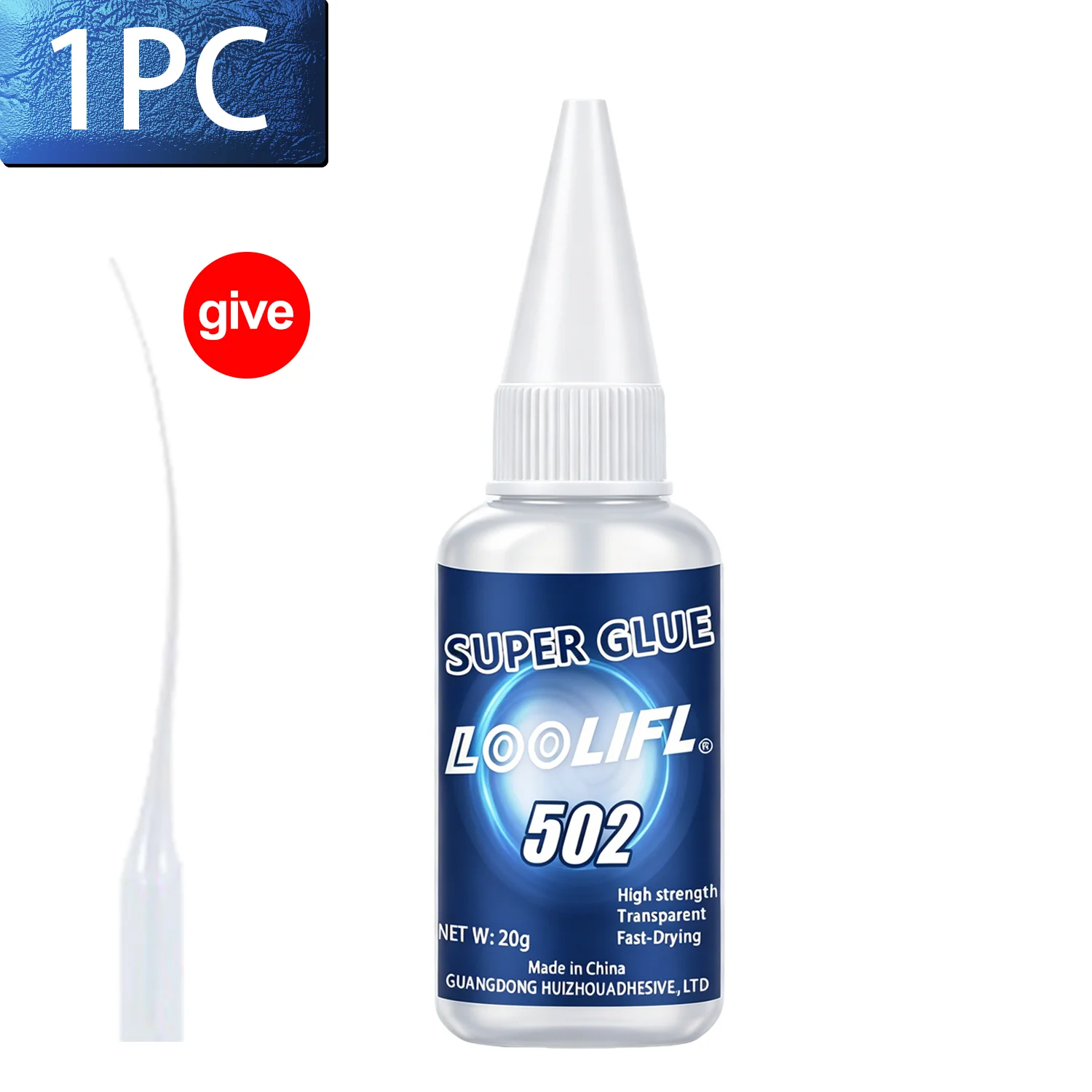 502 Superkleber Sofortkleber Starker Cyanacrylat-Klebstoff Schnelltrocknend Universelle Reparatur für Metall Kunststoff Keramik Holz Glas Werkzeug 20g