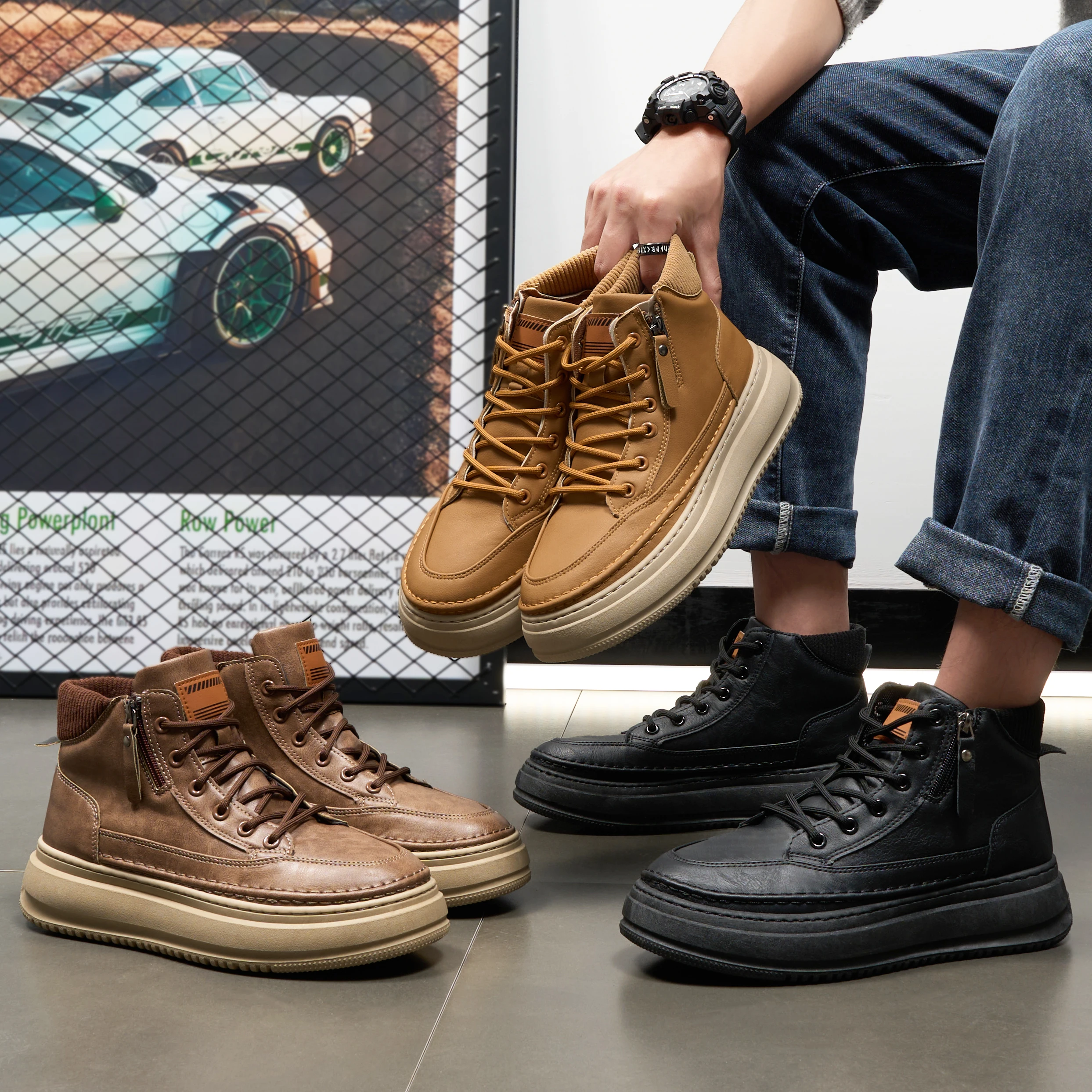 Vielseitige Herrenmode-Schuhe für Outdoor-Freizeitsport, Wandern, Bergsteigen und Motorradfahren – langlebiges, bequemes Schuhwerk