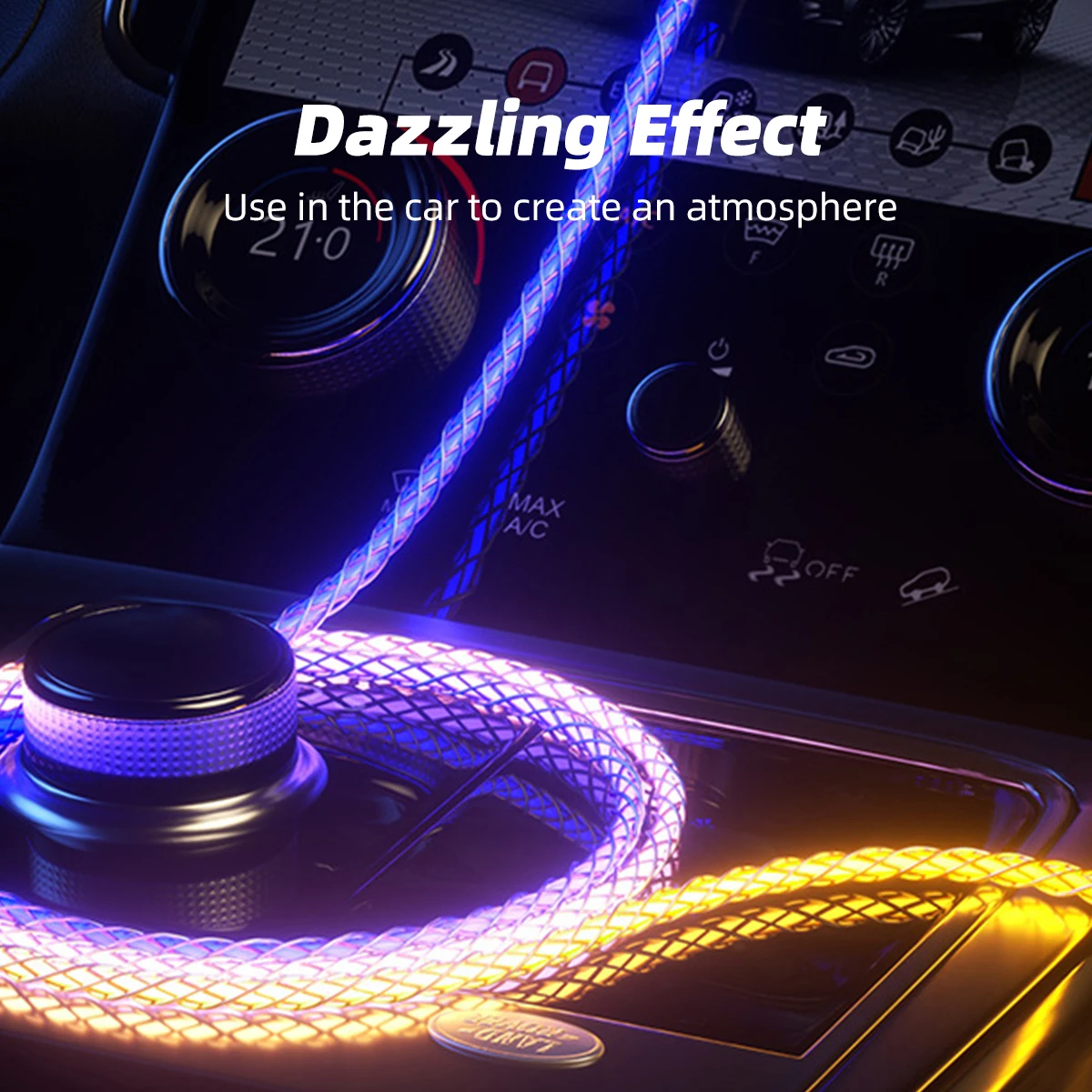 Cable de carga rápida 5A, Cable de datos Micro USB tipo C, Flash LED, compatible con transferencia de datos, para Samsung y Xiaomi