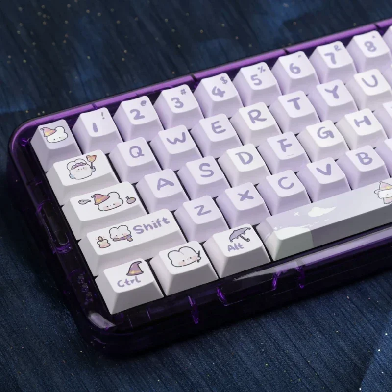 144 Keys GMK Magic Bunny Purple PBT Key Cap Cherry Profile  ADAPTS To Most Mechanical Keyboard Customization Key Caps