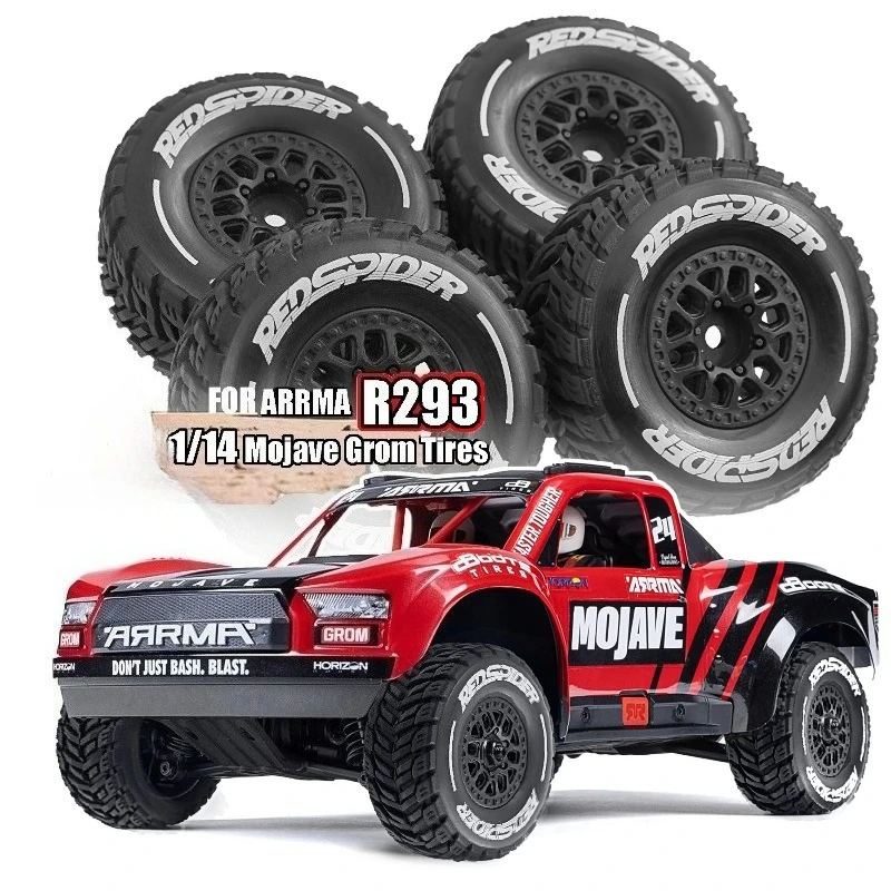 RS 1/14 Scale Tires R293 - Fits ARRMA MOJAVE GROM Mini Mojave Short Course Truck & LC Short Course Truck