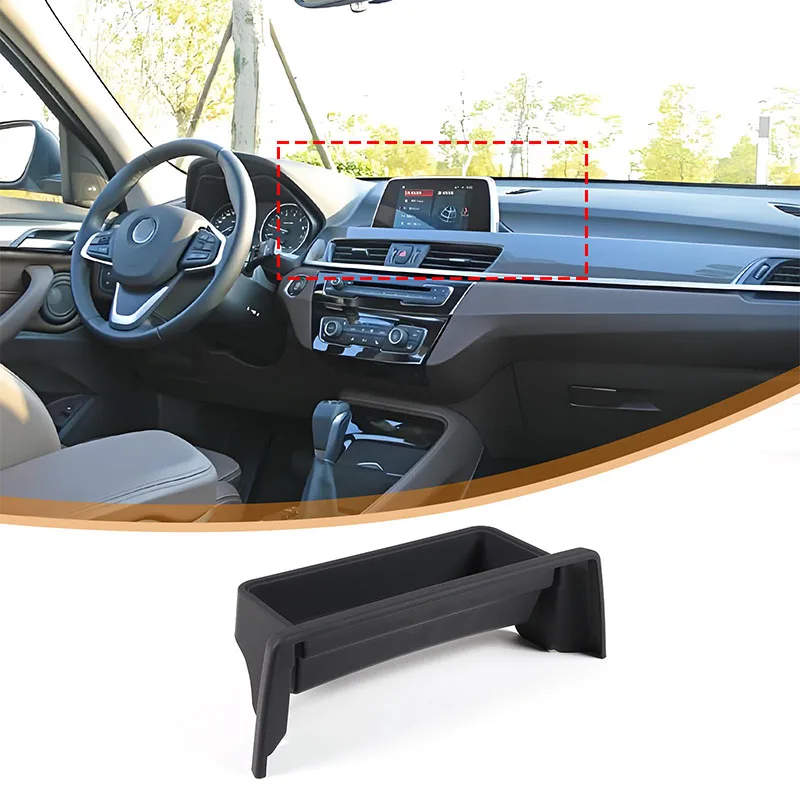 Pantalla de navegación para salpicadero de coche, caja de almacenamiento trasera, bandeja organizadora oculta, accesorios interiores para BMW X1 X2 F48 F39 F49 2021-2022