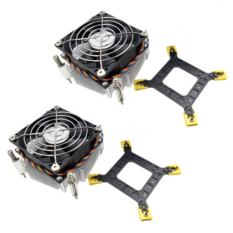 

2X CPU Cooler Fan Cooling 1366 2011 1155 4-Pin Wire Temperature Control And Speed Control Radiator For X58 X79