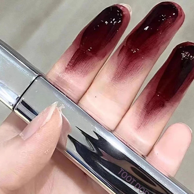 أنبوب فضي خمسة ألوان ملمع شفاه شفاف ملمع شفاه مرآة مرطبة كريستال جيلي ملمع شفاه مائي ملمس شفاه مكياج #5