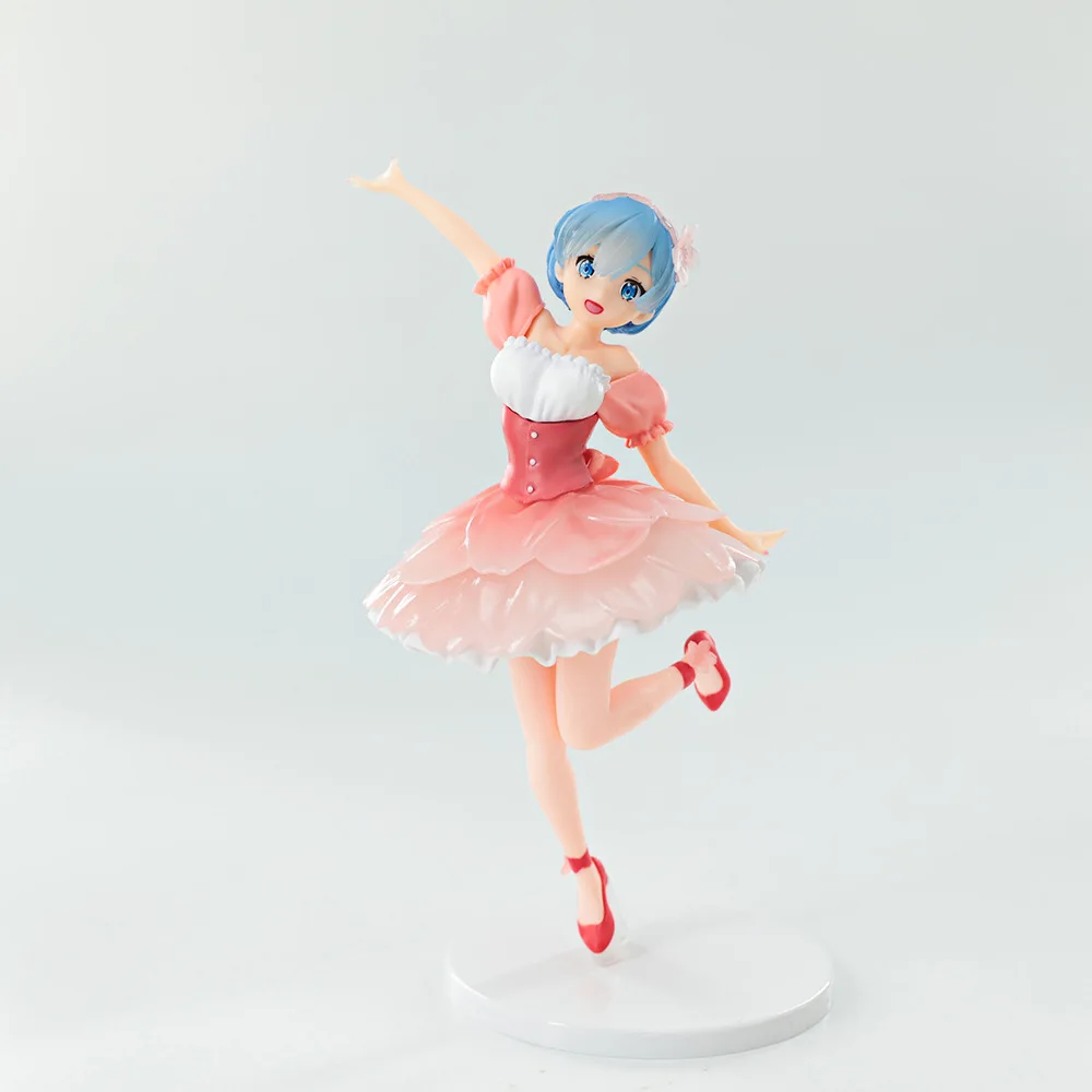 23cm anime figura re: vida em um mundo diferente de zero rem flores de cerejeira modelo de brinquedo coleção pvc ornamentos de mesa
