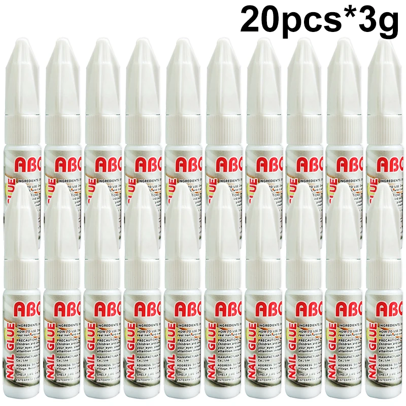 3 g/bouteille Gel d'adhérence longue durée Super fort colle à ongles à séchage rapide Salon faux ongles pointe ongles presse sur faux ongles Art en gros